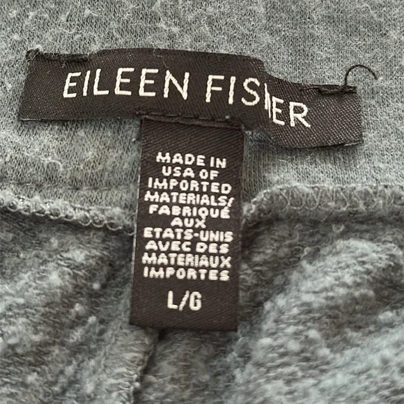 Eileen Fisher L Steel blue Dark Gray Knit Top AND pant set pockets drop shoulder - Picture 4 of 12